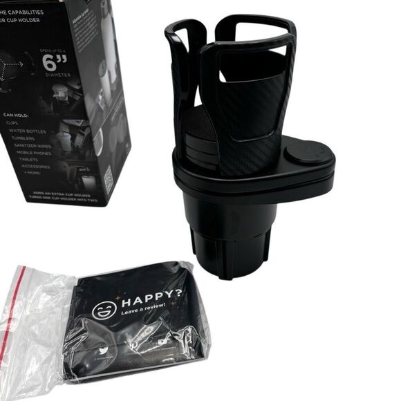 Limitless 2 In 1 Dual Expandable Cup Holder With 360 Degree Rotating Base New - Picture 1 of 6